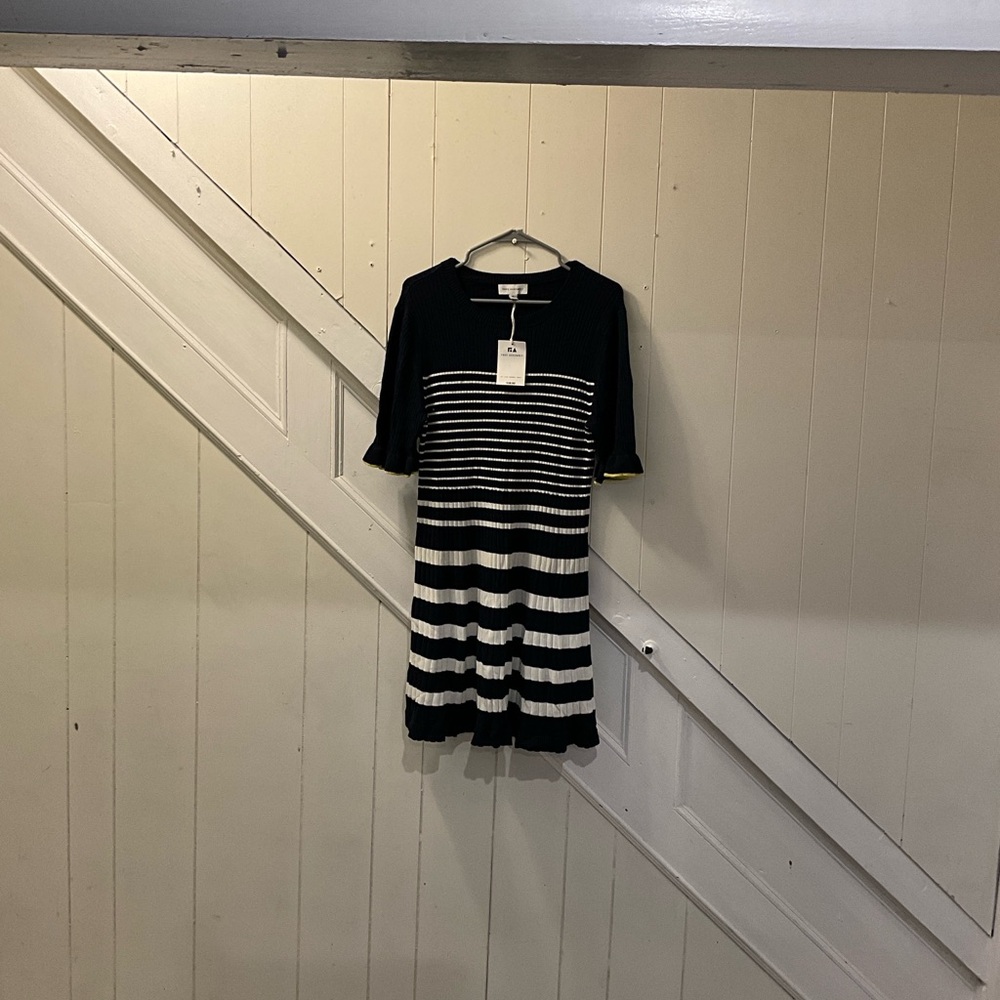 Striped Black and White Mini Dress